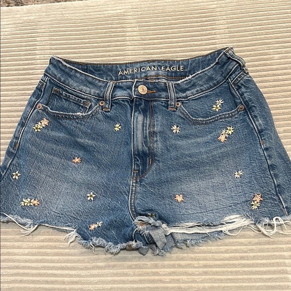 American Eagle Outfitters Pants - American Eagle Outfitters Floral Embroidered Jean Shorts